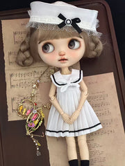 Preppy Marine Academy Blythe Outfit Half Body Shot | ToastDoll