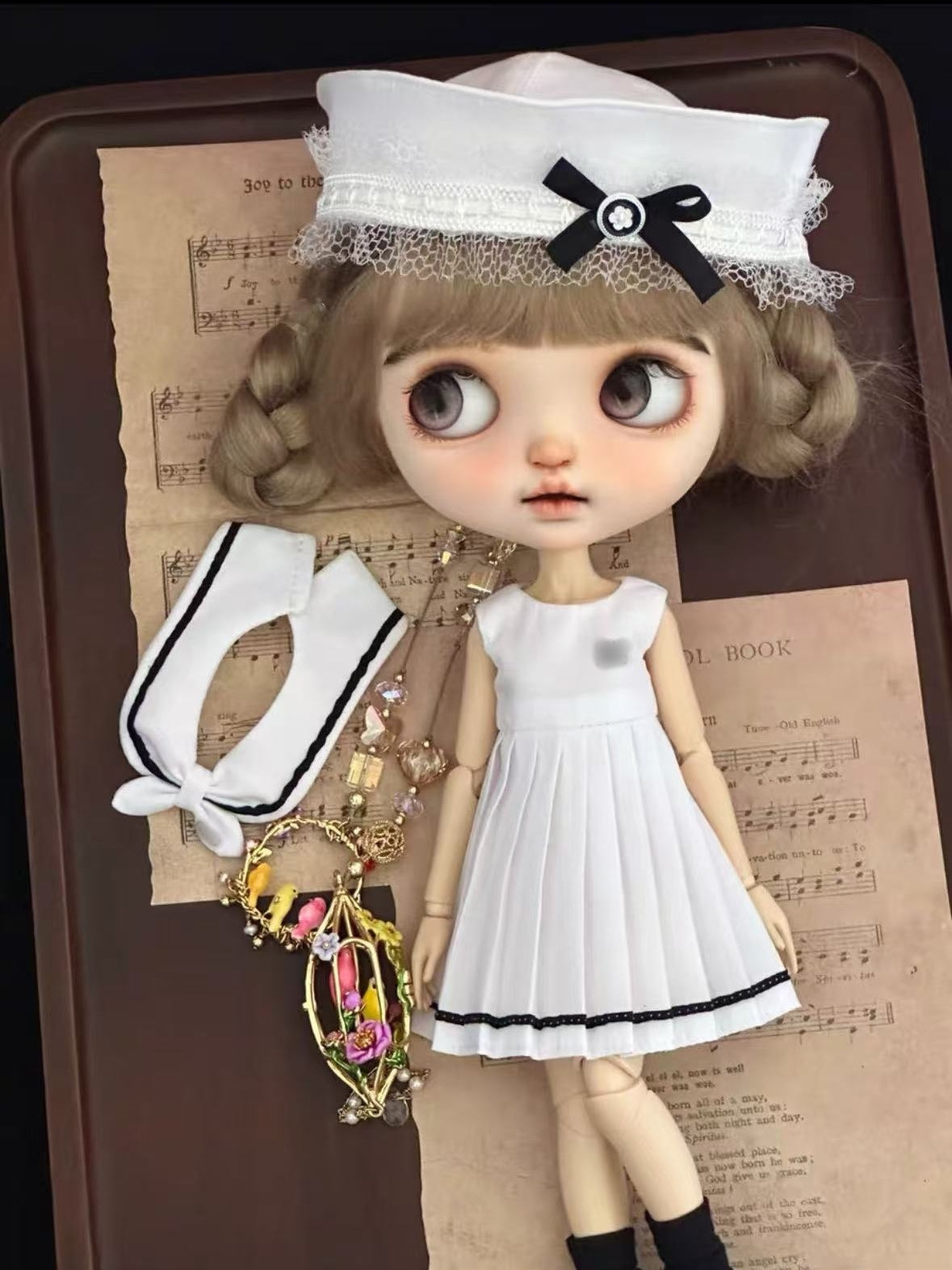 Preppy Marine Academy Blythe Outfit  Close-up | ToastDoll