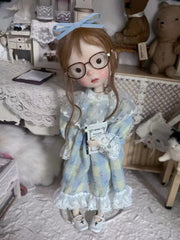 Lace Floral Blythe 1/6 BJD Light-Blue Dress On Doll Display | ToastDoll
