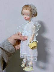 Lace White Tulle Blythe BJD Dress  Close-up | ToastDoll