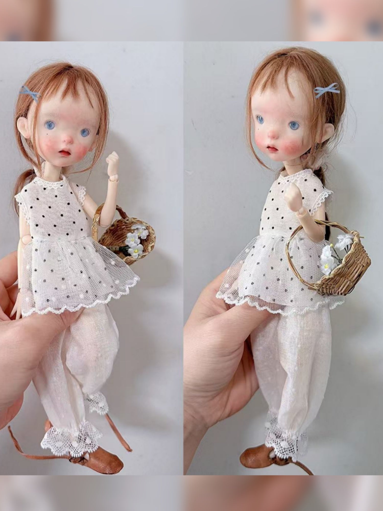 Mesh Tulle Layering Blythe BJD Black Dot Outfit On Doll Display | ToastDoll