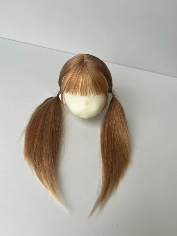 Brown BJD Pigtails Wig | ToastDoll