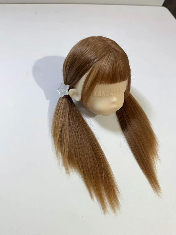 Brown Blonde BJD Pigtails Wig - Handmade Doll Hair - ToastDoll