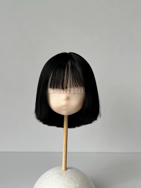 Black Straight Bob BJD Wig | ToastDoll