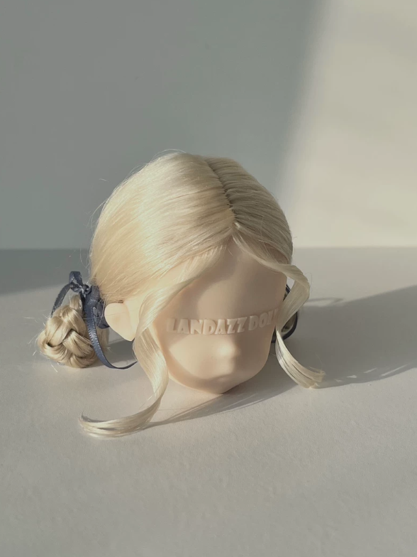 Blonde Braided Buns BJD Wig - Handmade Doll Hair - ToastDoll