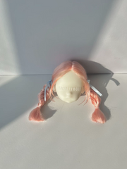 Pink Braided Pigtails BJD Wig - Handmade Doll Hair - ToastDoll