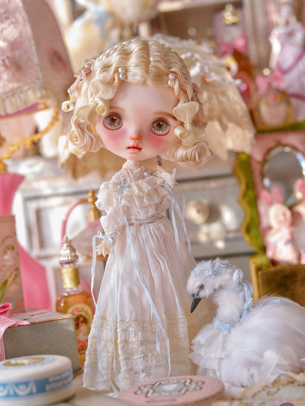 Destiny Twins Custom Blythe OOAK Front View | ToastDoll