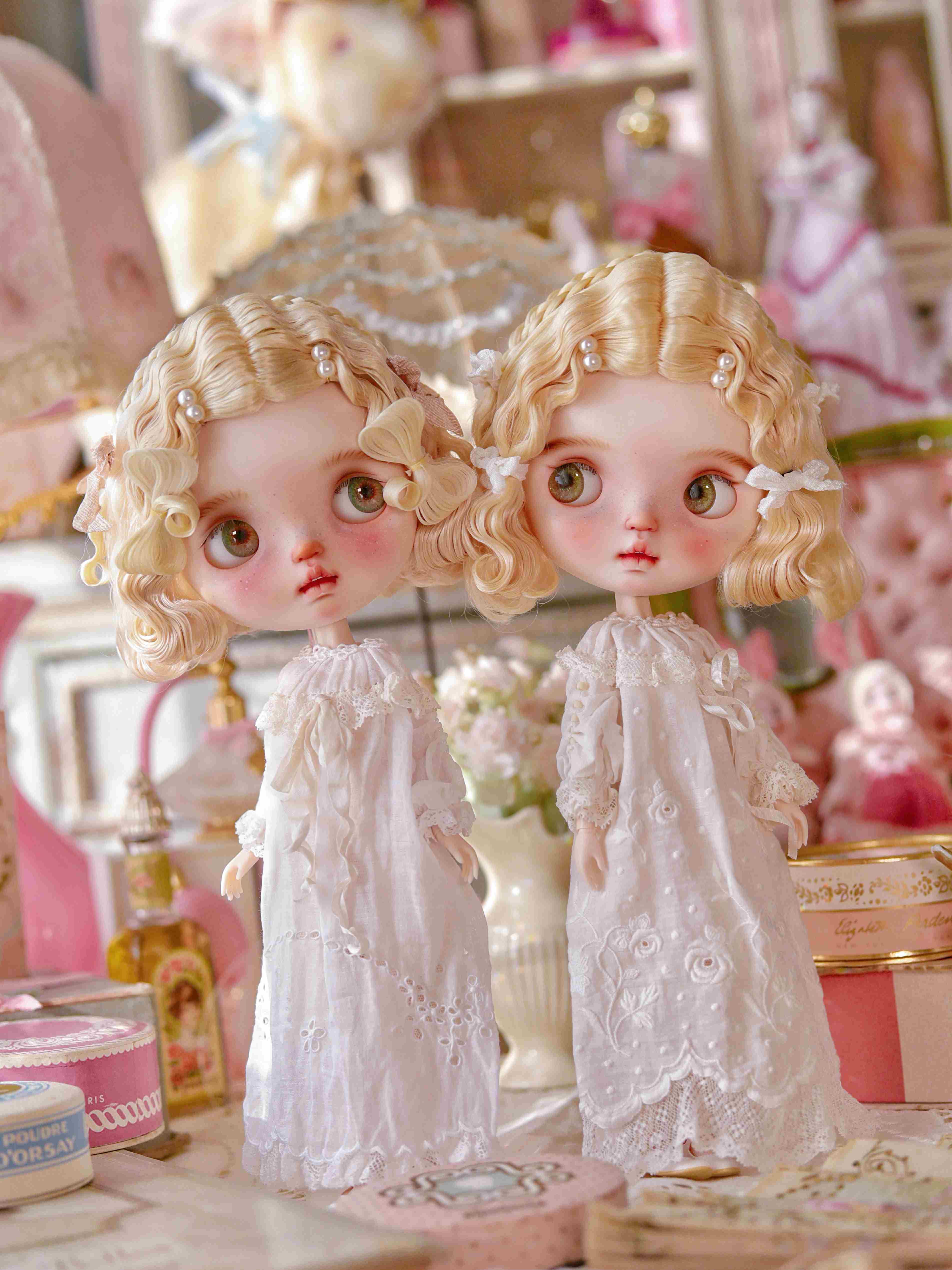 Destiny Twins Custom Blythe OOAK Front View | ToastDoll