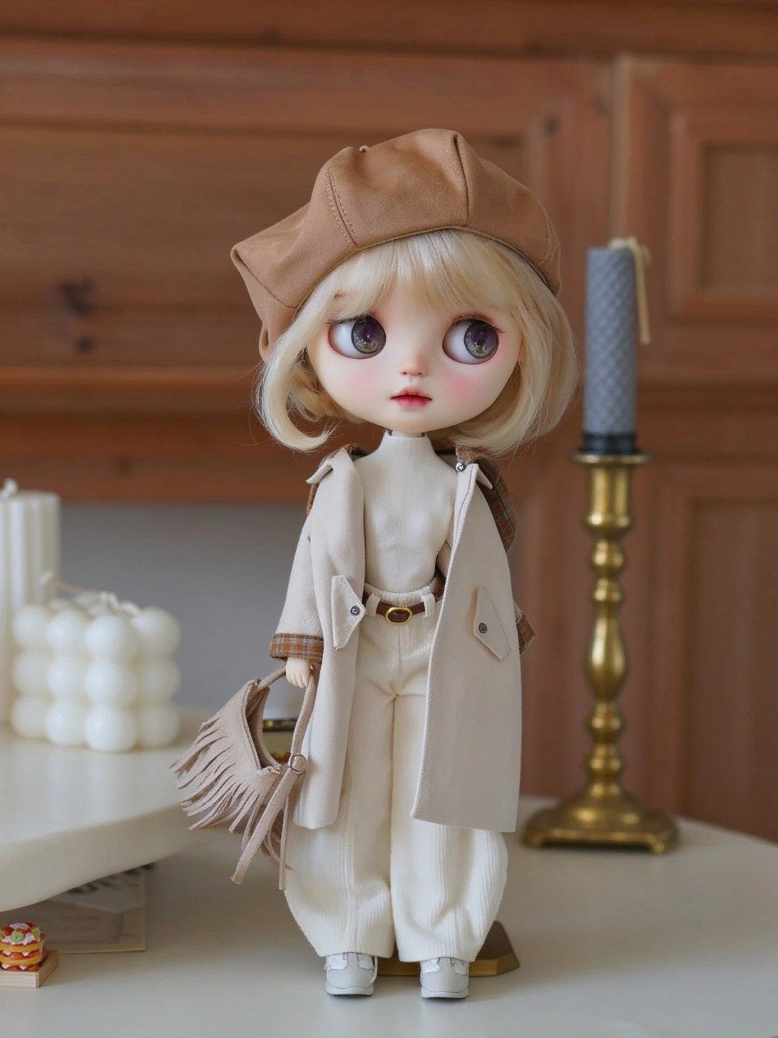White Warm Coat Blythe BJD Outfit | ToastDoll