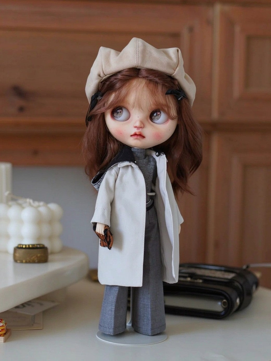 Grey Warm Coat Blythe BJD Outfit | ToastDoll