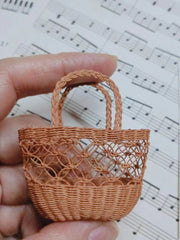 Handmade Miniature Props for BJD/Blythe/Obitsu, Rattan Style Basket