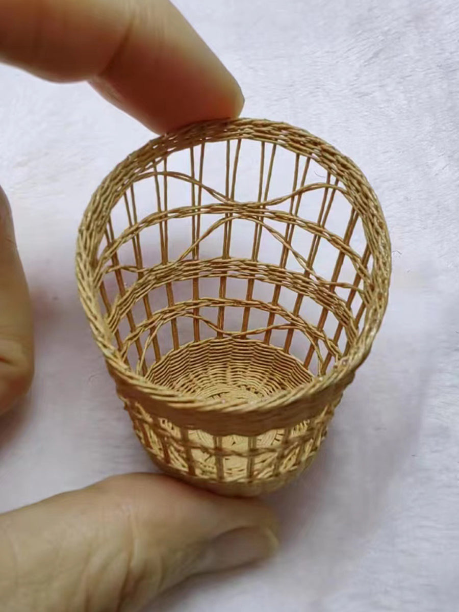 Handmade Miniature Props for BJD/Blythe/Obitsu, Rattan Style Teapot