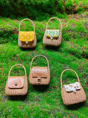 Handmade Miniature Props for BJD/Blythe/GSC, Rattan Style Handbag