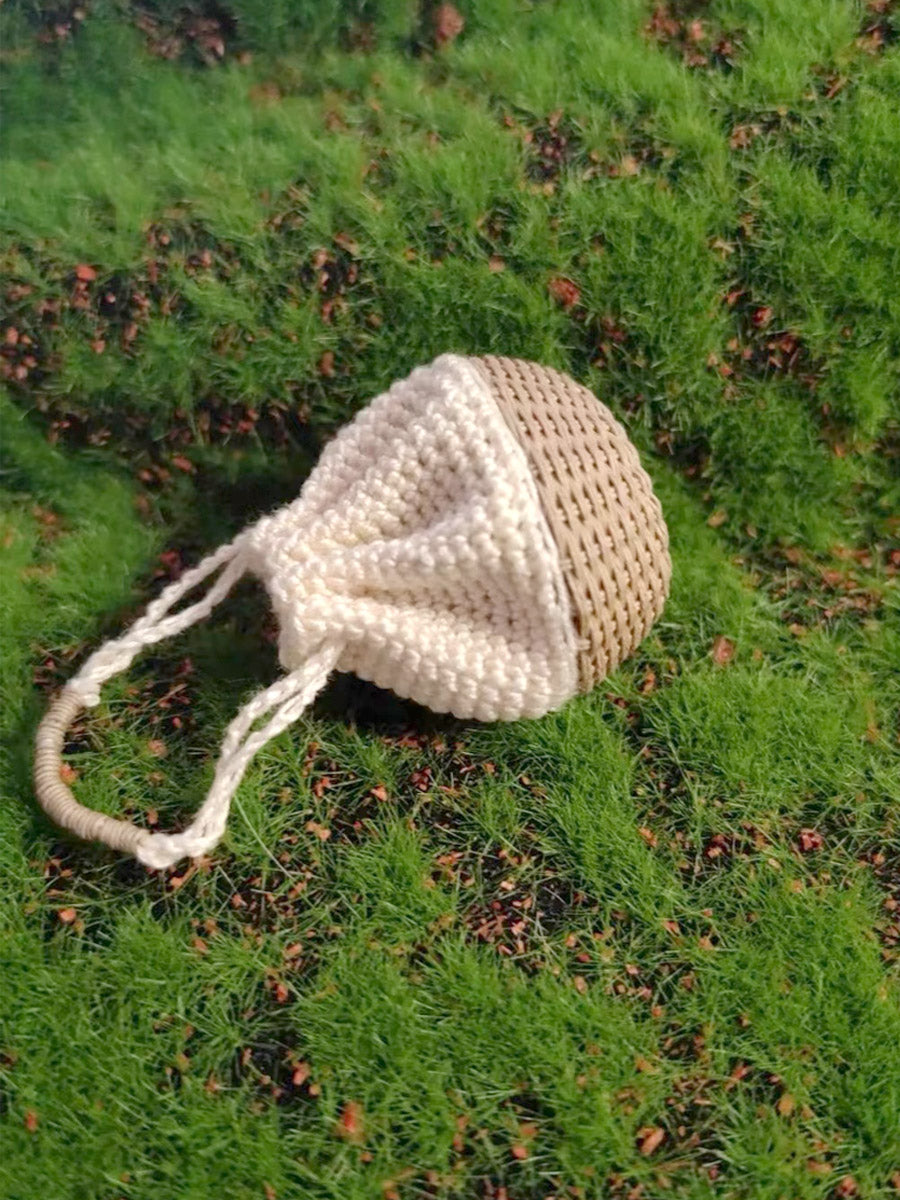 Handmade Miniature Props for BJD/Blythe/Obitsu, Rattan Style Handbag