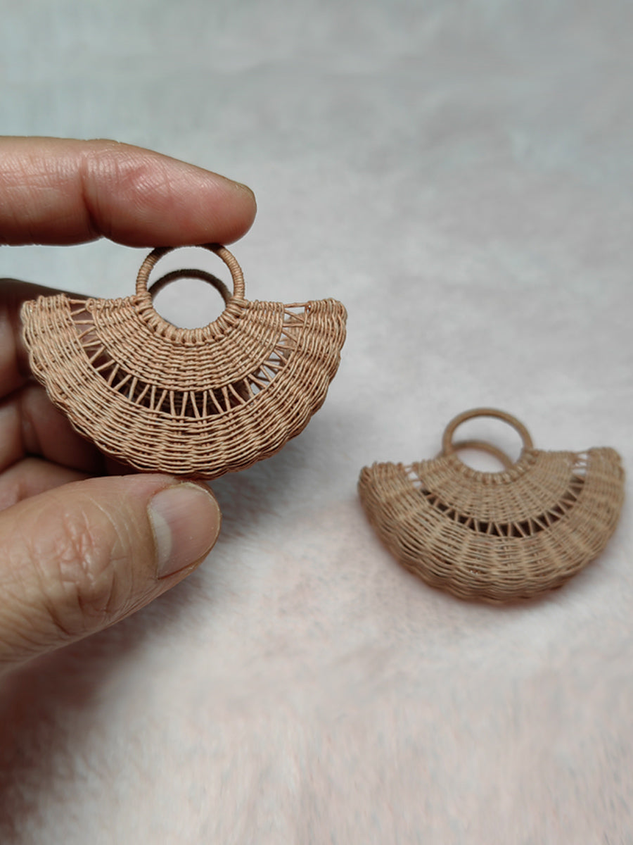Handmade Miniature Props for BJD/Blythe/Obitsu, Rattan Style Handbag