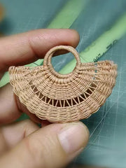 Handmade Miniature Props for BJD/Blythe/Obitsu, Rattan Style Handbag