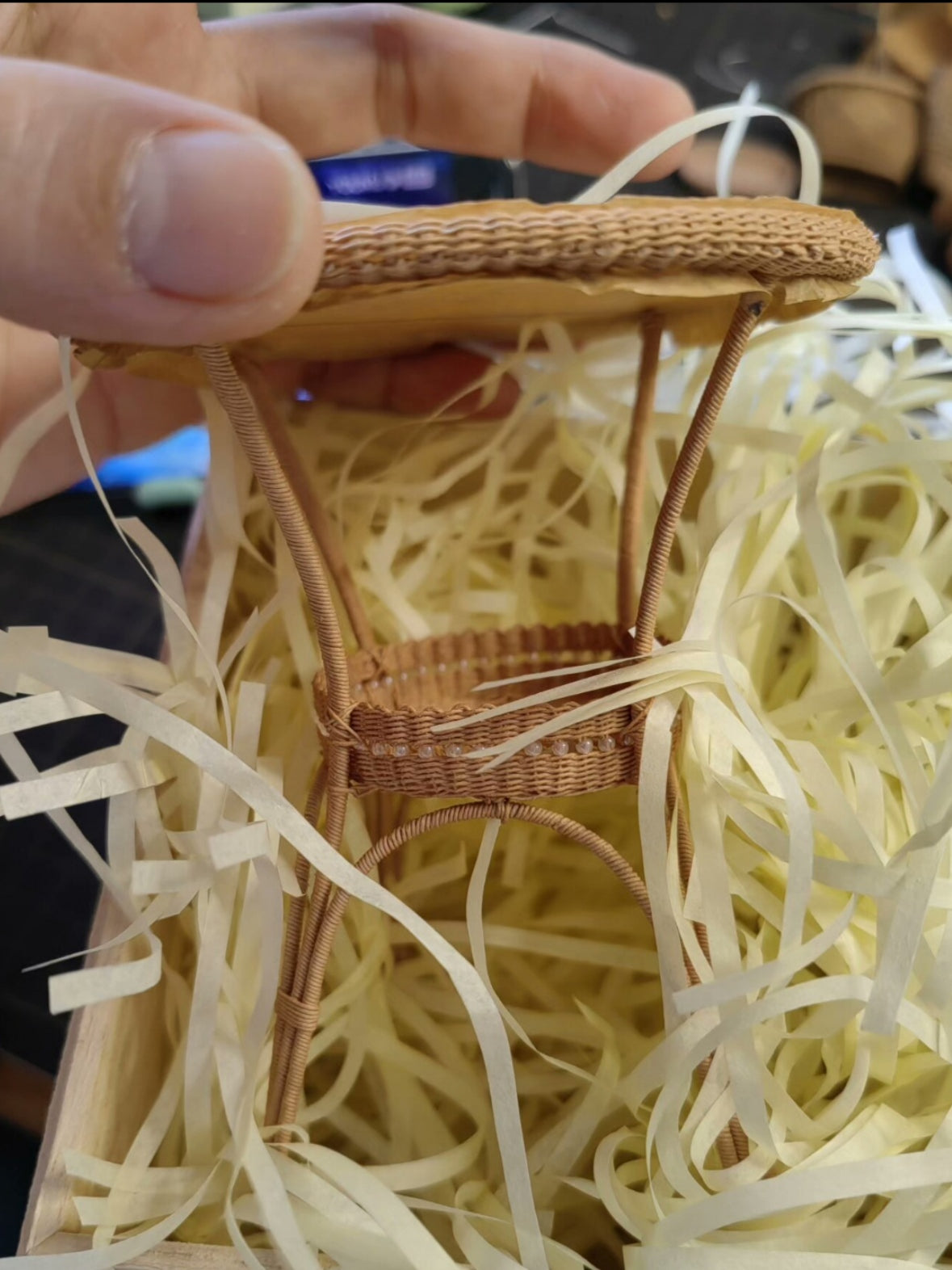 Handmade Miniature Props for BJD/Blythe/Obitsu, Rattan Table and Chairs
