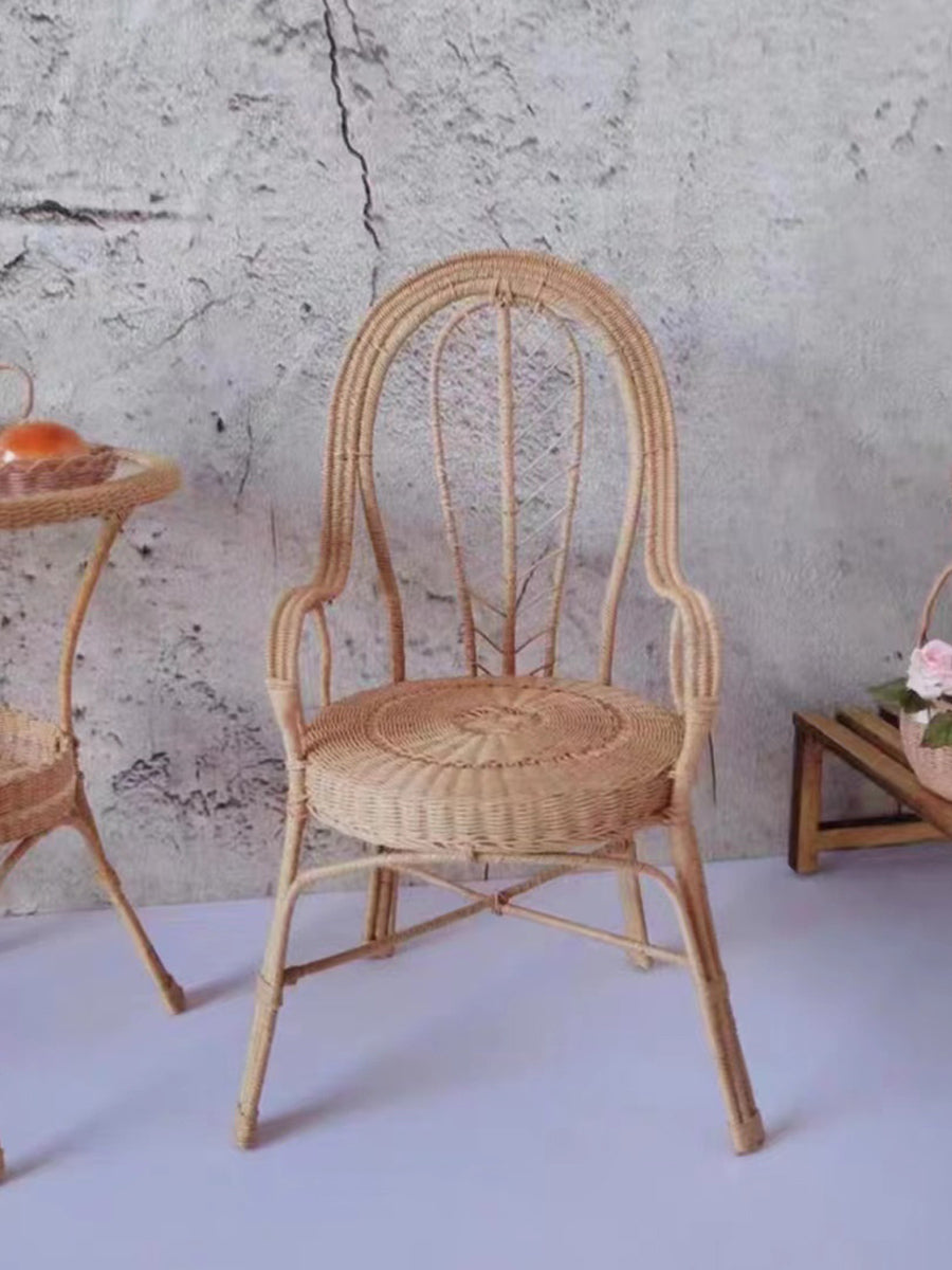 Handmade Miniature Props for BJD/Blythe/Obitsu, Rattan Style Chair