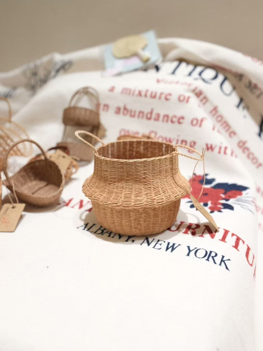 Handmade Miniature Props for BJD/Blythe/Obitsu, Rattan Style Basket
