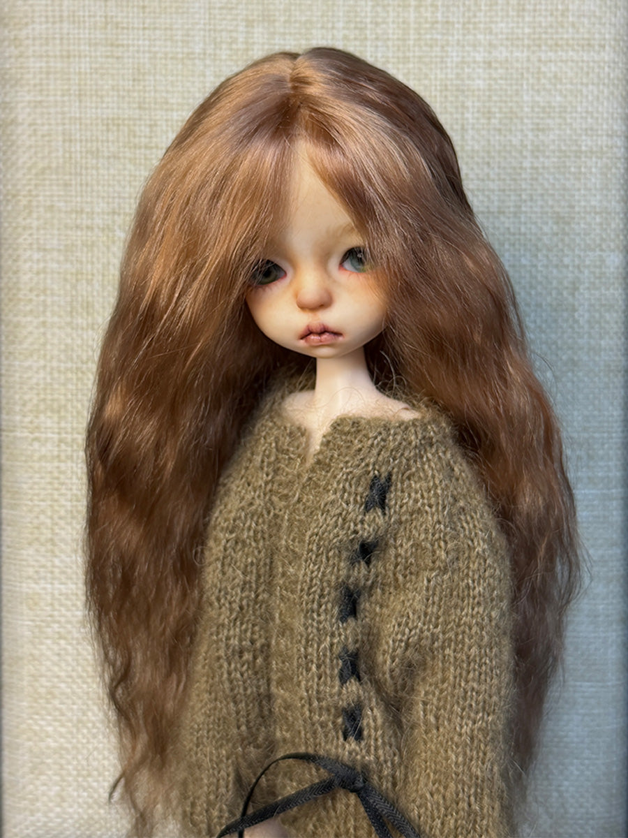 Natural Wavy Long 1/6 BJD Mohair Wig - Handmade Doll Hair - ToastDoll