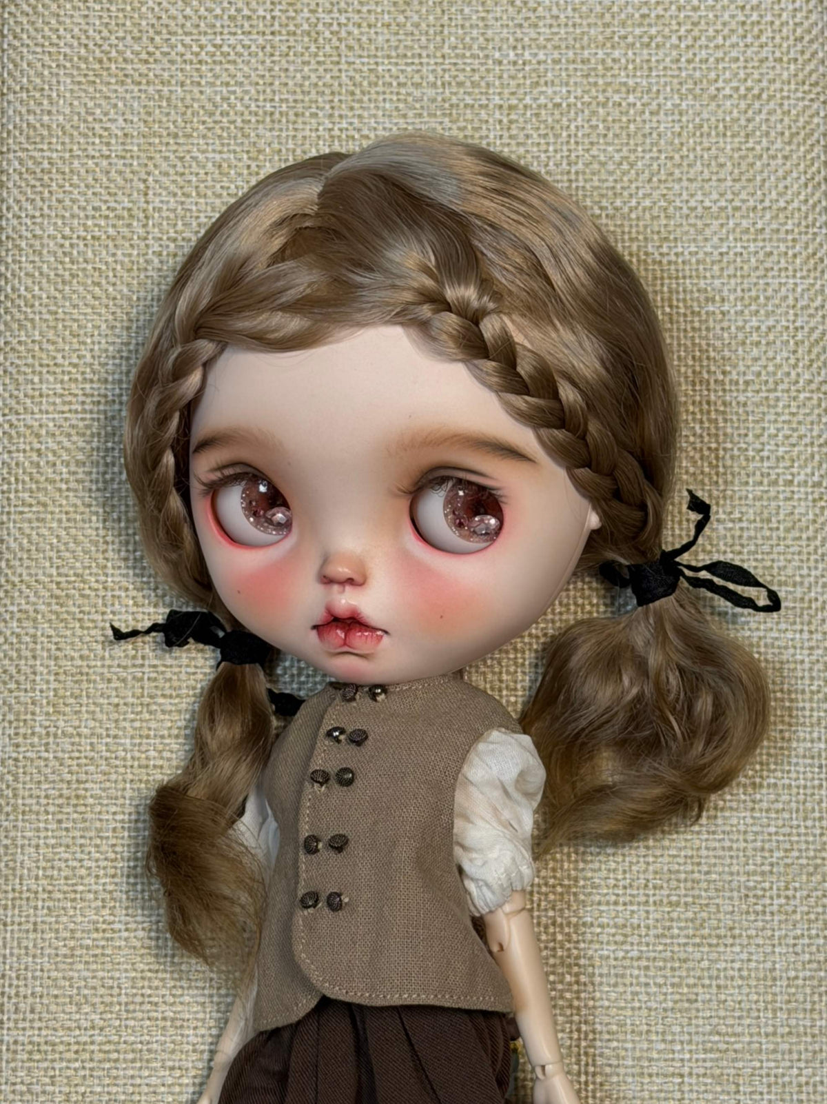 Braid Pigtail Blythe Mohair Wig - Handmade Doll Hair - ToastDoll