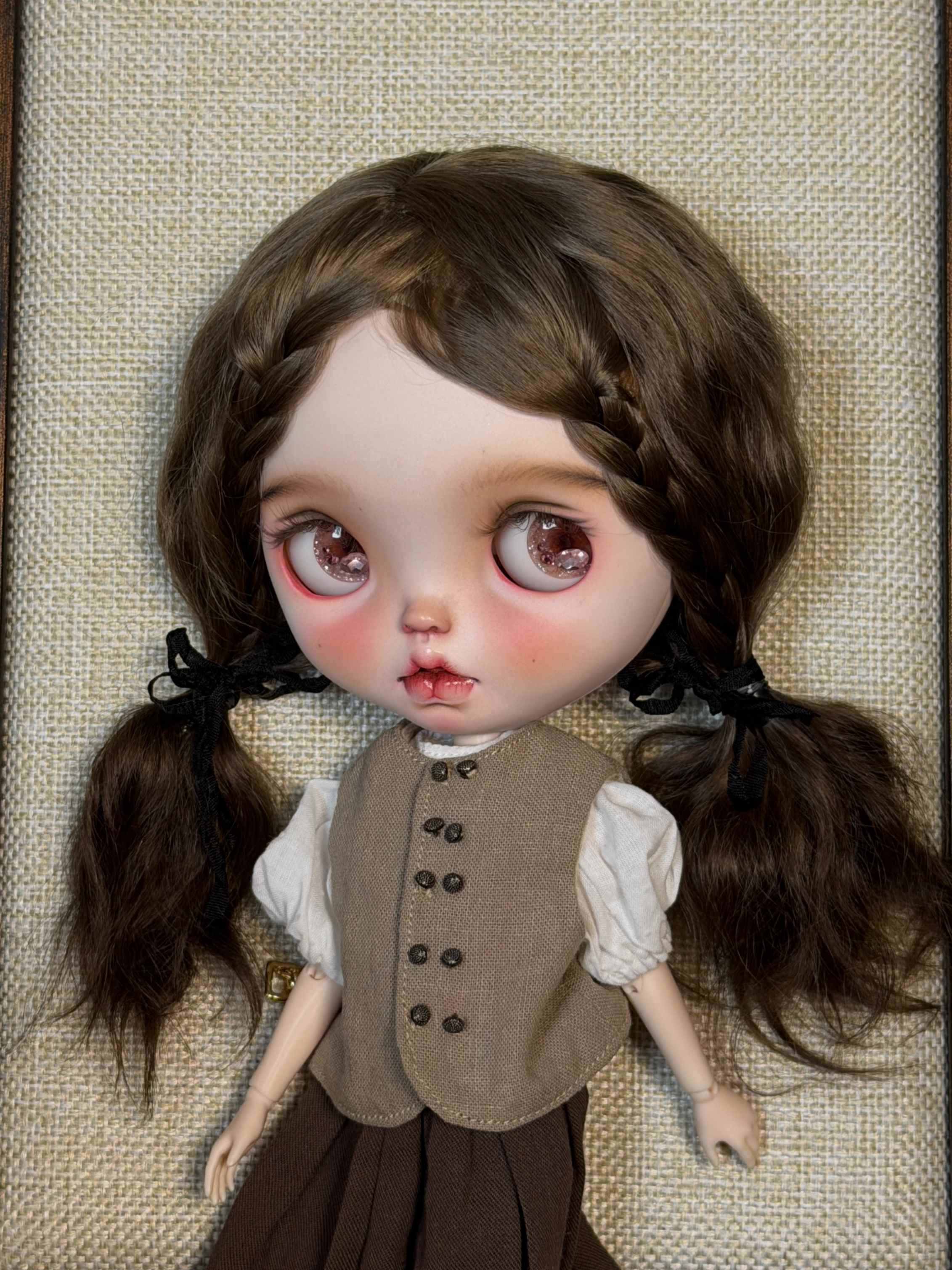 Braid Pigtail Blythe Mohair Wig - Handmade Doll Hair - ToastDoll