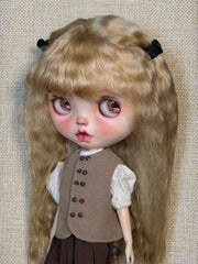 Natural Wavy Blythe Mohair Wig - Handmade Doll Hair - ToastDoll