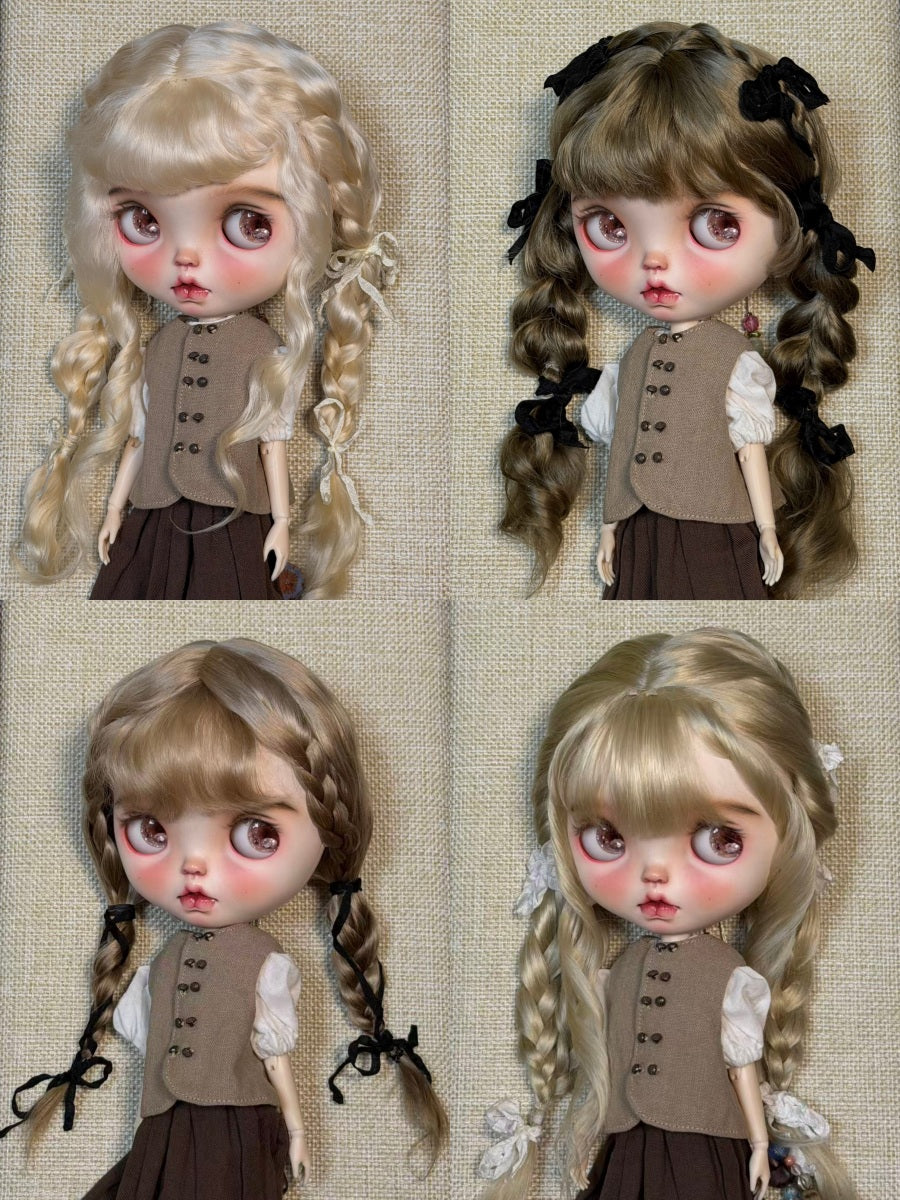 Bangs Double Braided Pigtails Blythe Wig | ToastDoll