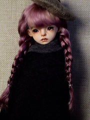 Bangs Double Braided Pigtails 1/6 BJD Wig - Handmade Doll Hair - ToastDoll