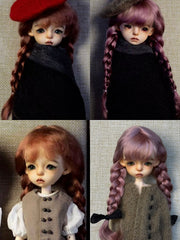 Bangs Double Braided Pigtails 1/6 BJD Wig  | ToastDoll