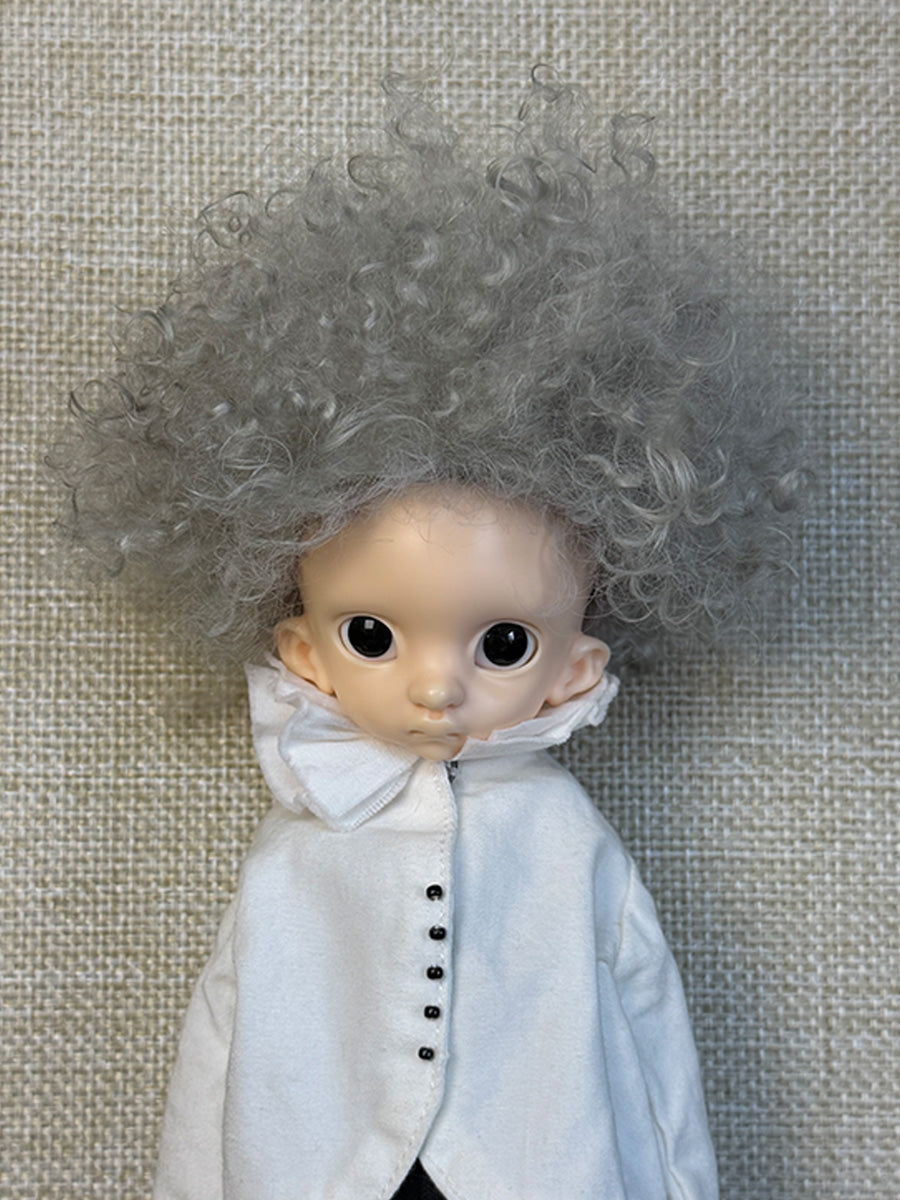 Afro Curly 1/6 BJD Silver Mohair Wig | ToastDoll