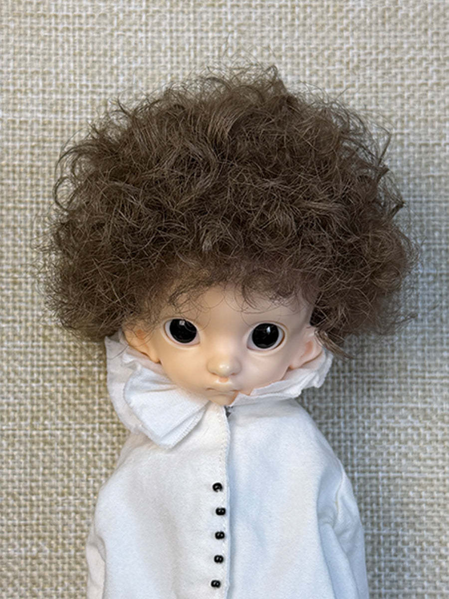 Afro Curly 1/6 BJD Brown Mohair Wig | ToastDoll