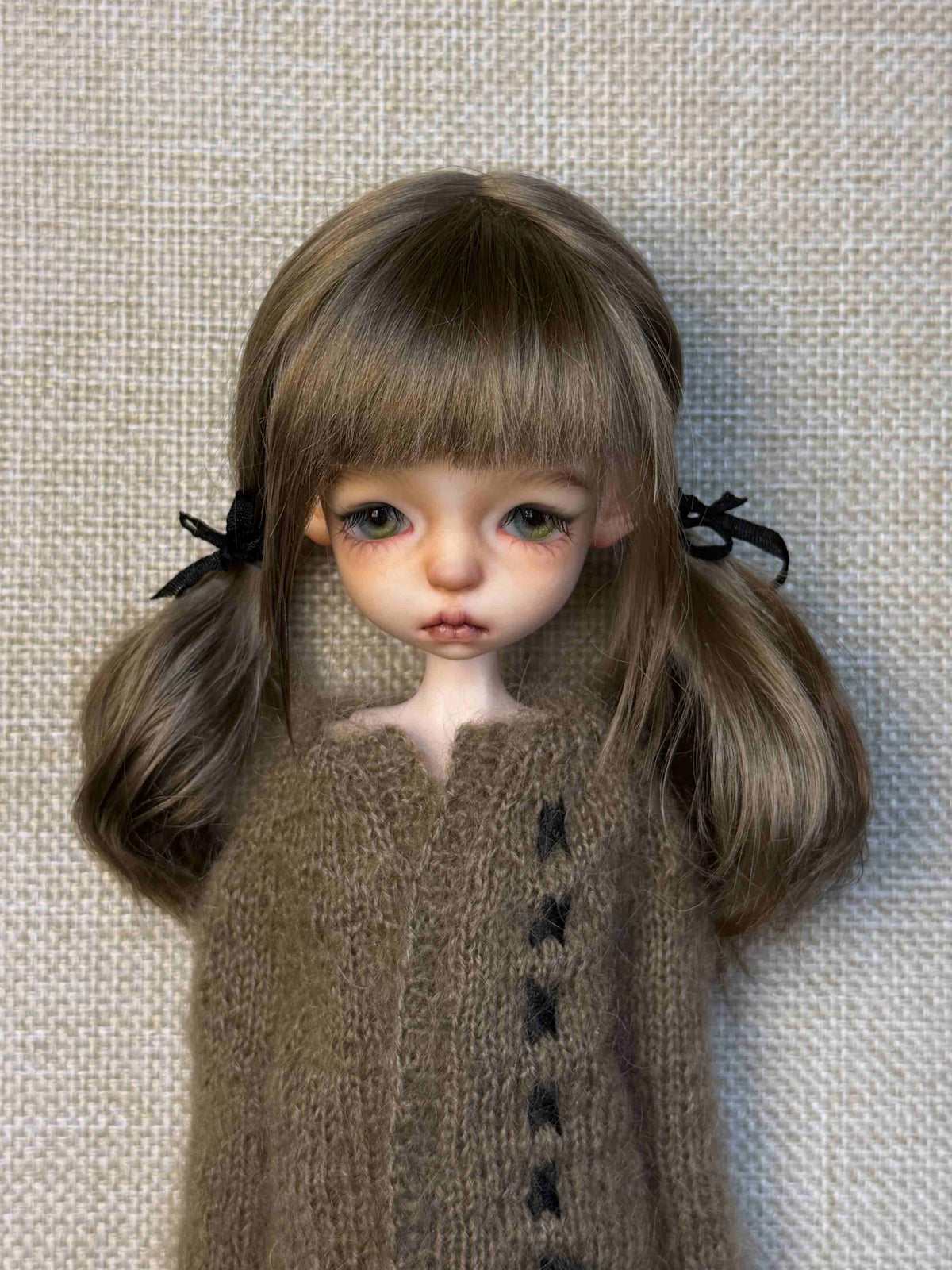 Bangs Twin Pigtails 1/6 BJD Mohai Wig | ToastDoll