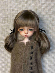 Bangs Twin Pigtails 1/6 BJD Mohai Wig | ToastDoll