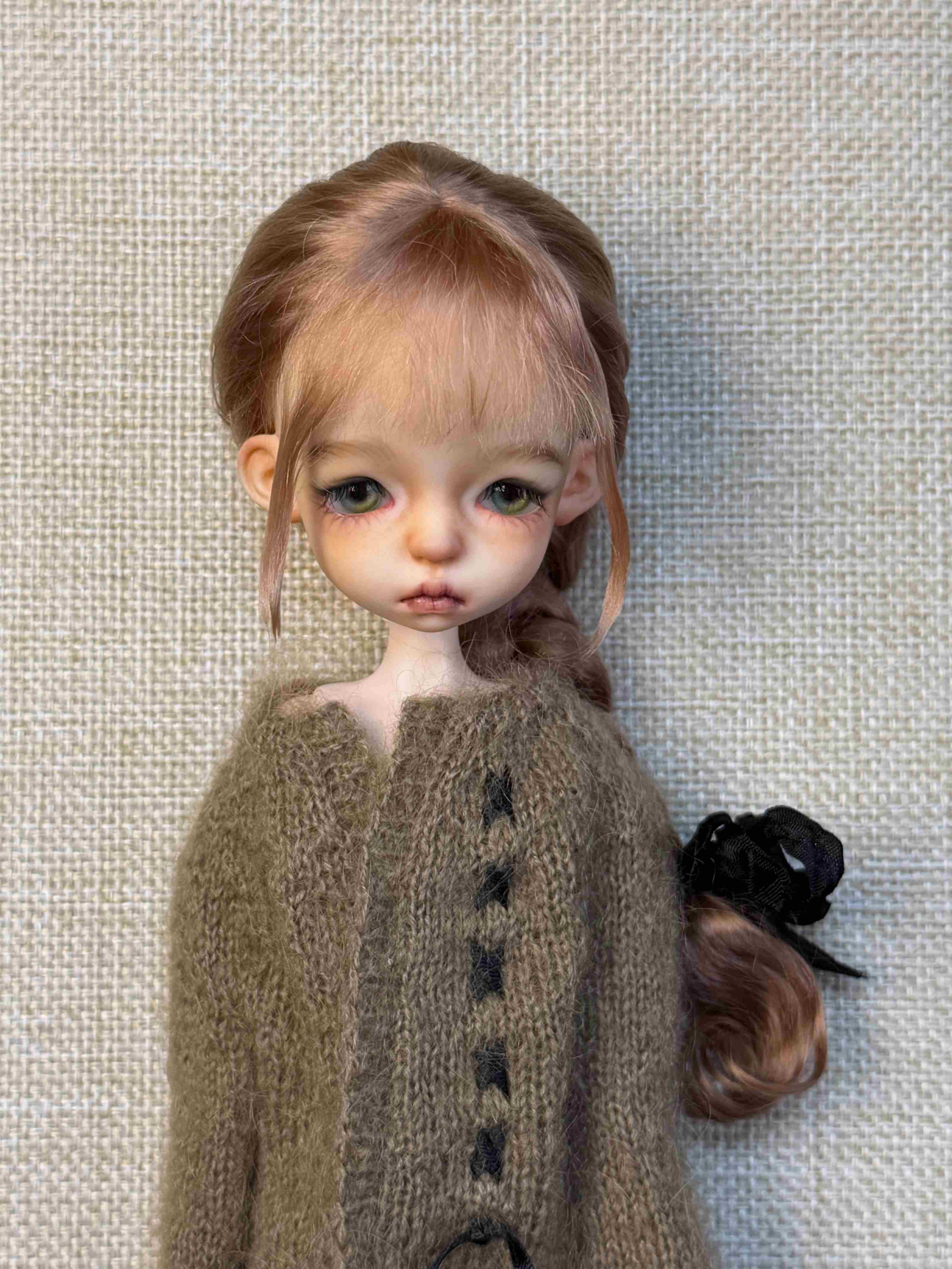 Bangs Side Braided Ponytail 1/6 BJD Wig | ToastDoll
