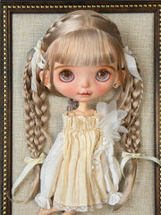 Braided Twin Tail Short Blythe Wig - Handmade Doll Hair - ToastDoll
