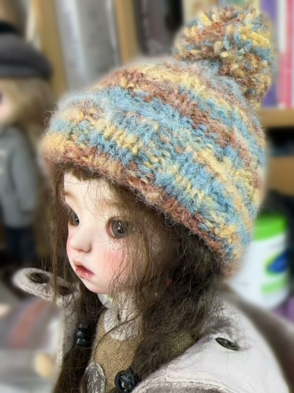 Vintage Wool Cap 1/6 BJD Hat On Doll Display | ToastDoll
